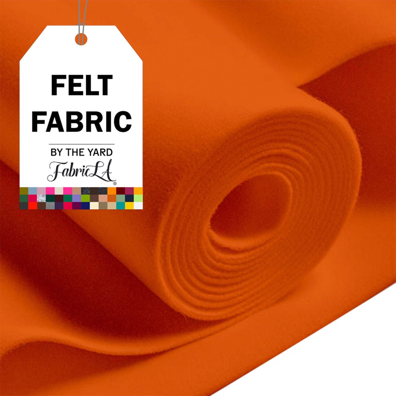 FabricLA Acrylic Felt Fabric - 72" Inch Wide 1.6mm Thick Felt by The Yard - Use Soft Felt Sheets for Sewing, Cushion, and Padding, DIY Arts & Crafts (1 Yard, Light Orange)